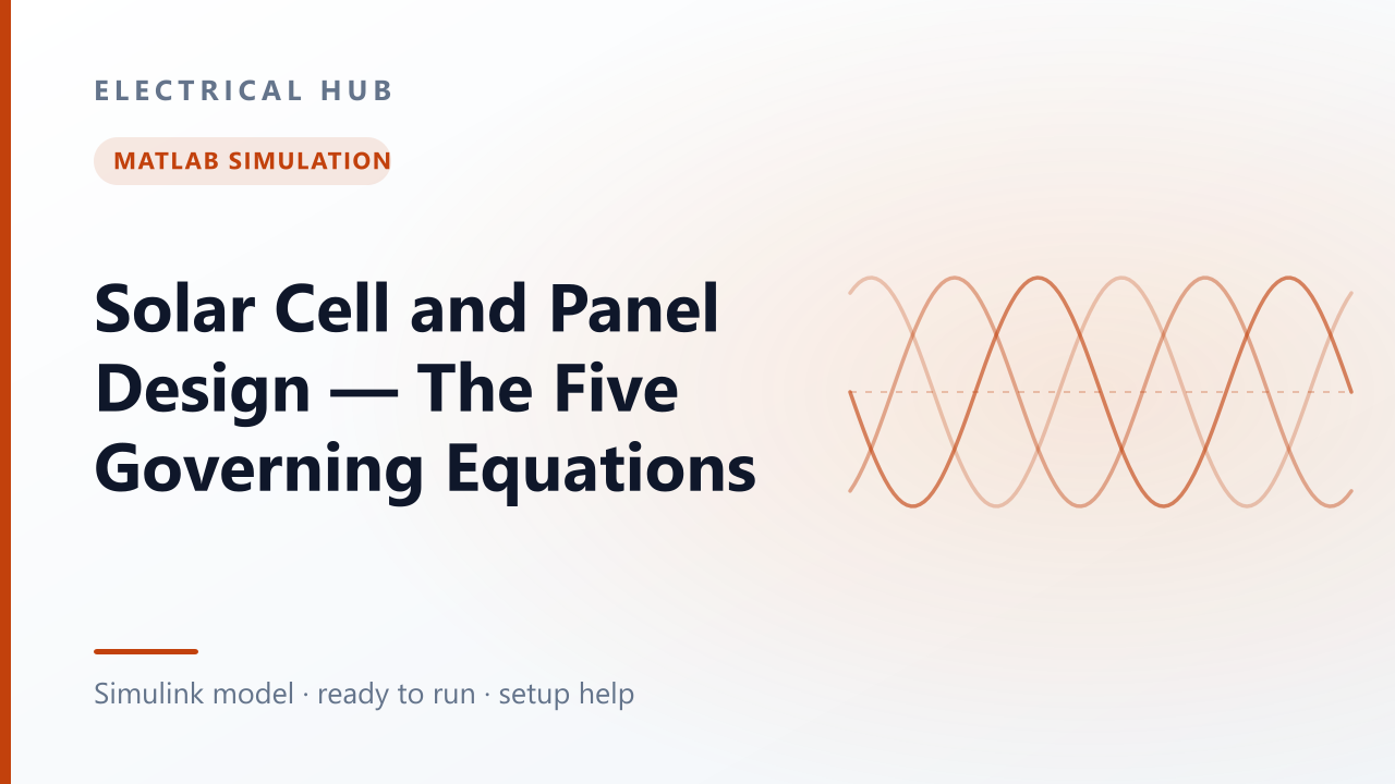 Solar Cell and Panel Design — The Five Governing Equations